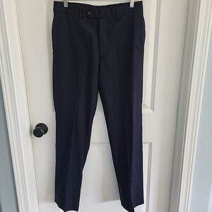 Lands' End 100% Wool Tailored Fit Dress Pants Mens Size 31x31 True Navy Blue